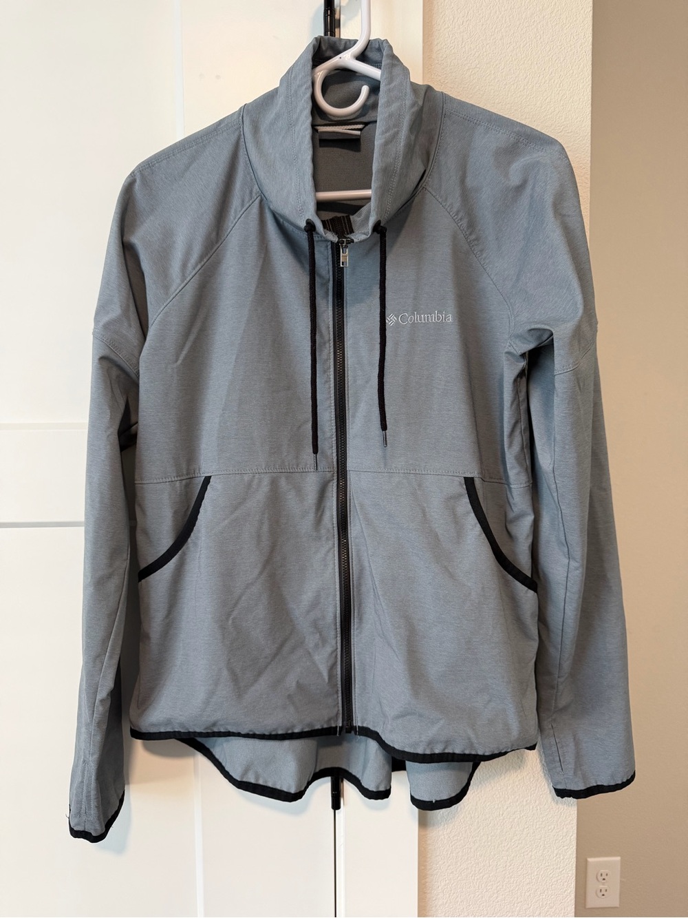 Columbia Women's Light Grey/blue Full-Zip Jacket size small new
